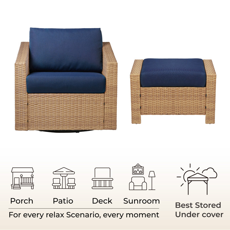 Single patio chair with ottoman hotsell